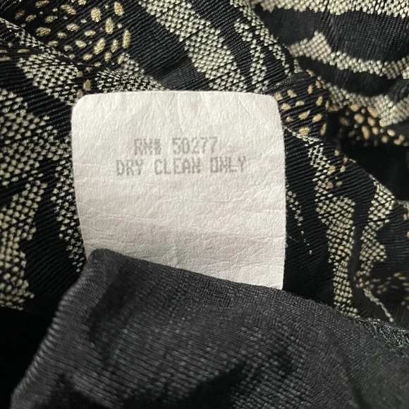 VTG Carole Little Sleeveless Maxi Dress 8 Black Gold Leopard Print Slinky - Picture 10 of 10